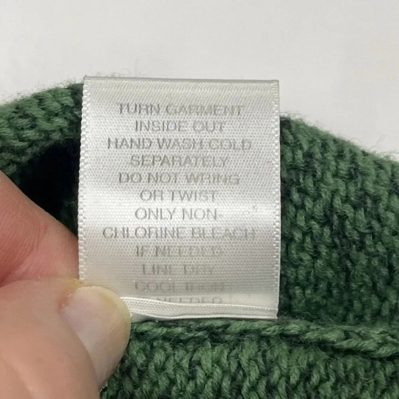 Christopher Banks Women’s Knit Sweater Green Size Large Hand Embroidered Cabin - Picture 9 of 12